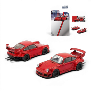Lot57Supplies Diecast Shop Pop Race RWB 930 red diecast model car in 1:64 scale with widebody kit and black wheels