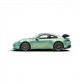 Lot57Supplies Diecast Shop 1:64 scale resin model of a Porsche 911 GT3 in Bamboo Green with a rear spoiler.