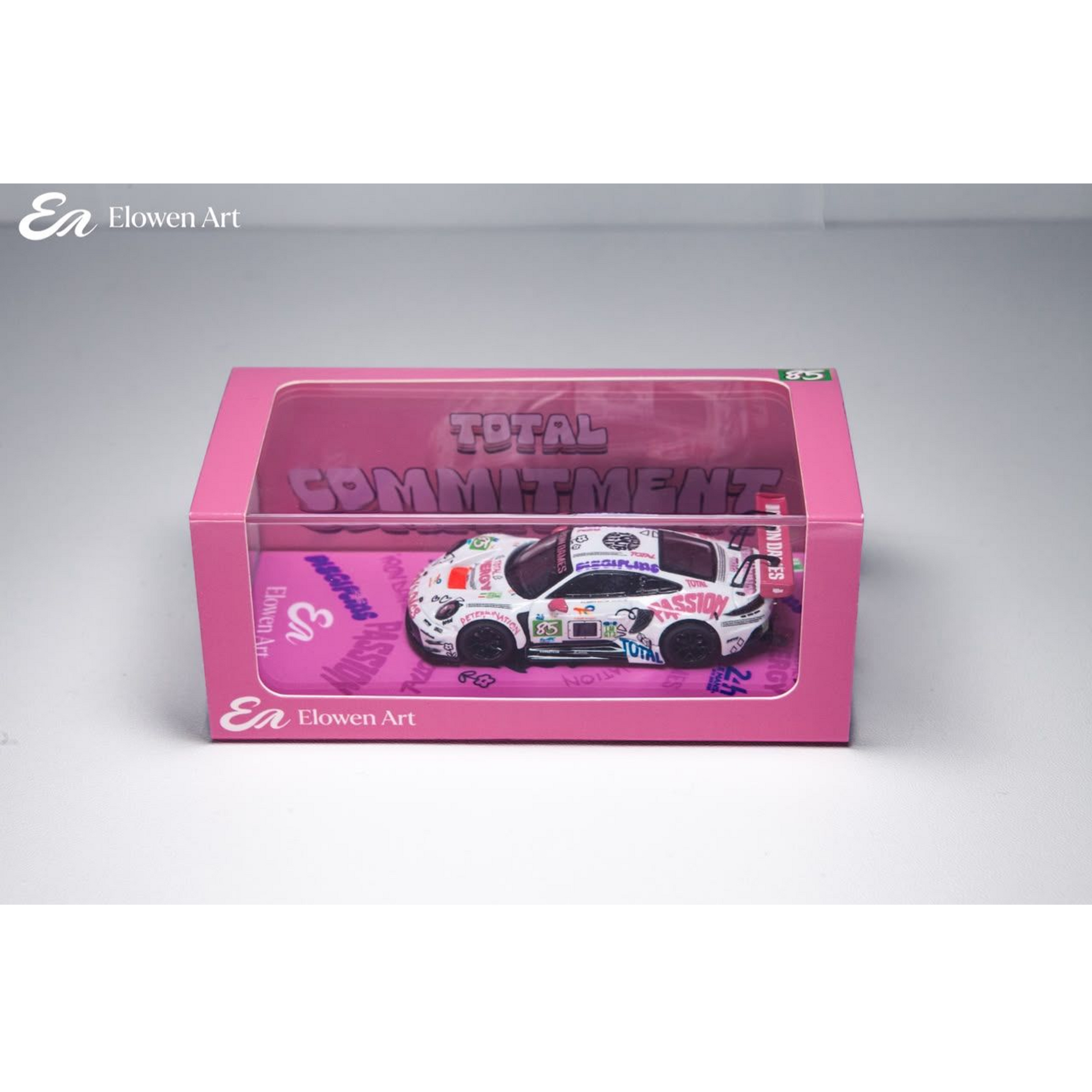 Lot57Supplies Diecast Shop Elowen Art Porsche 911 GT3 Iron Lady 1:64 scale diecast model in pink display box
