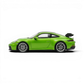 Lot57Supplies Diecast Shop green 1:64 scale resin Porsche 911 GT3 model with detailed wheels and rear spoiler.