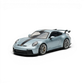 Lot57Supplies Diecast Shop 1:64 scale ice blue Porsche 911 GT3 resin model with black racing stripes.