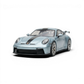 Lot57Supplies Diecast Shop ice blue 1:64 scale ZJWJ Porsche 911 GT3 resin model with black racing stripes.
