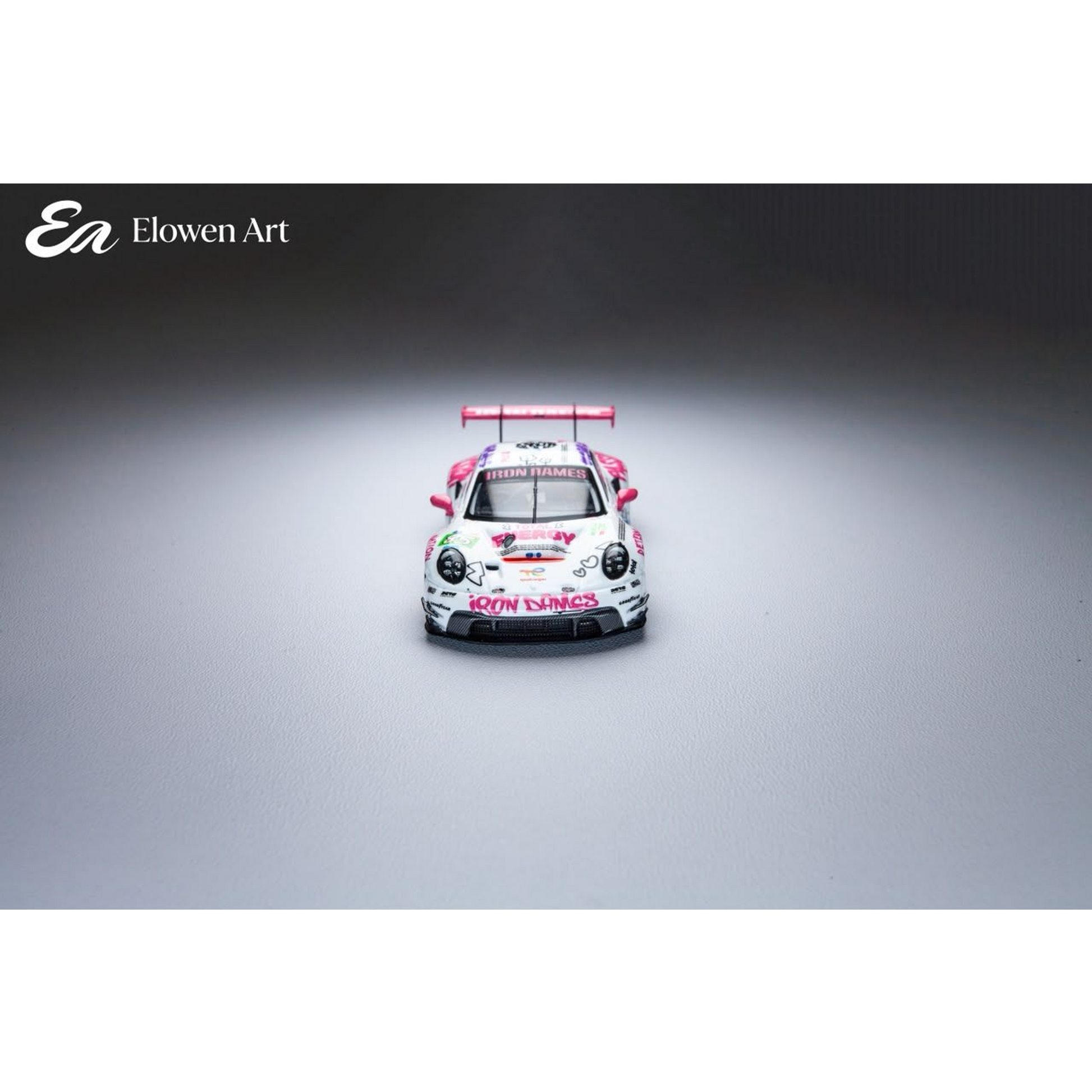 Lot57Supplies Diecast Shop Elowen Art Porsche 911 GT3 Iron Lady #85 diecast model car in 1:64 scale, front view.