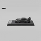 Lot57Supplies Diecast Shop HKM Porsche 911 992 GT3 R Rennsport diecast model car in gloss black on a display stand