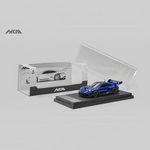 Lot57Supplies Diecast Shop HKM Porsche 911 GT3 R Rennsport in Sanmarino Blue Metallic 1:64 scale model with display case