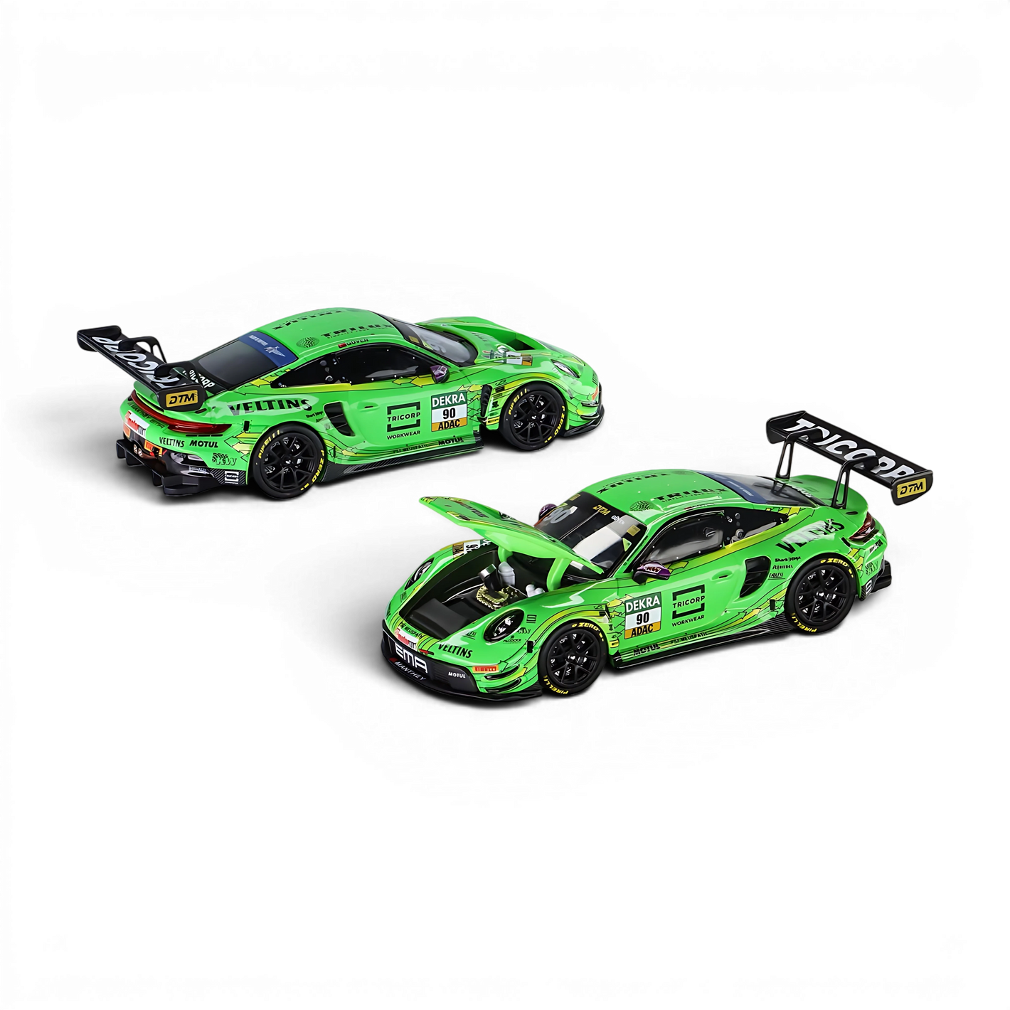 Lot57Supplies Diecast Shop 1:64 scale Trends Hobby Porsche 911 GT3 R DTM 2025 diecast model in bright green livery