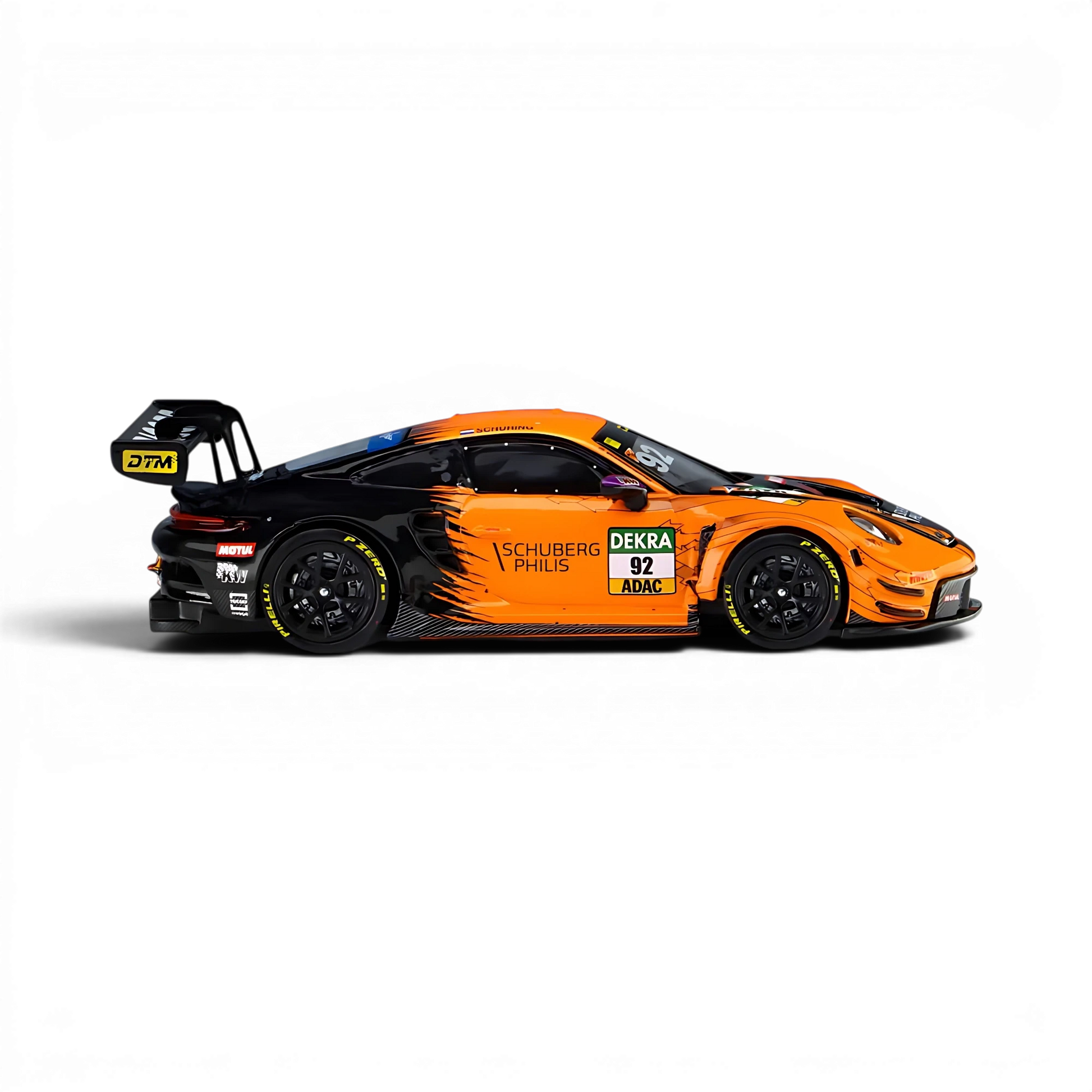 Lot57Supplies Diecast Shop Trends Hobby Porsche 911 GT3 R DTM 2025 No.92 diecast model car in orange and black livery