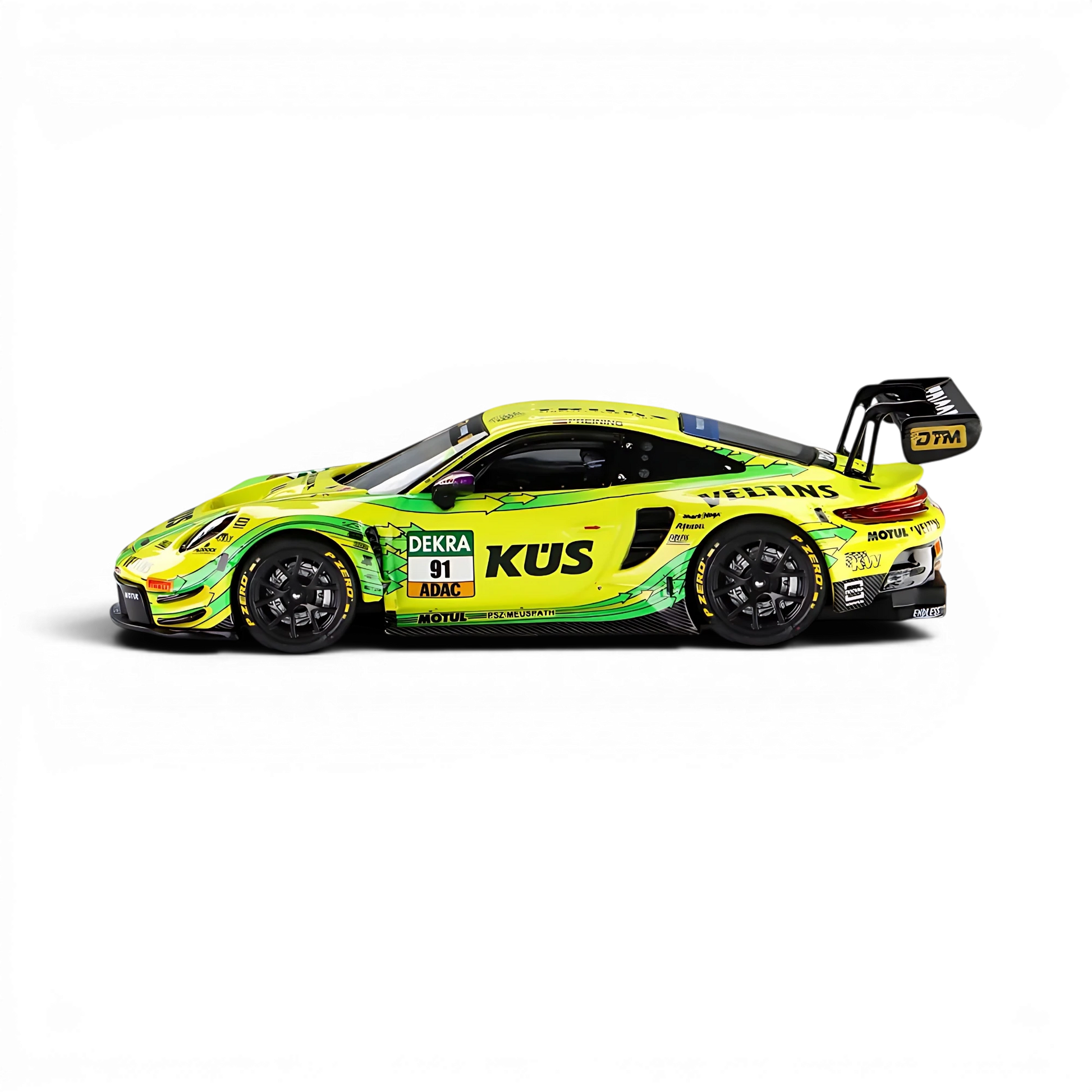 Lot57Supplies Diecast Shop Trends Hobby 1:64 scale Porsche 911 GT3 R DTM 2025 diecast car with No.91 neon livery
