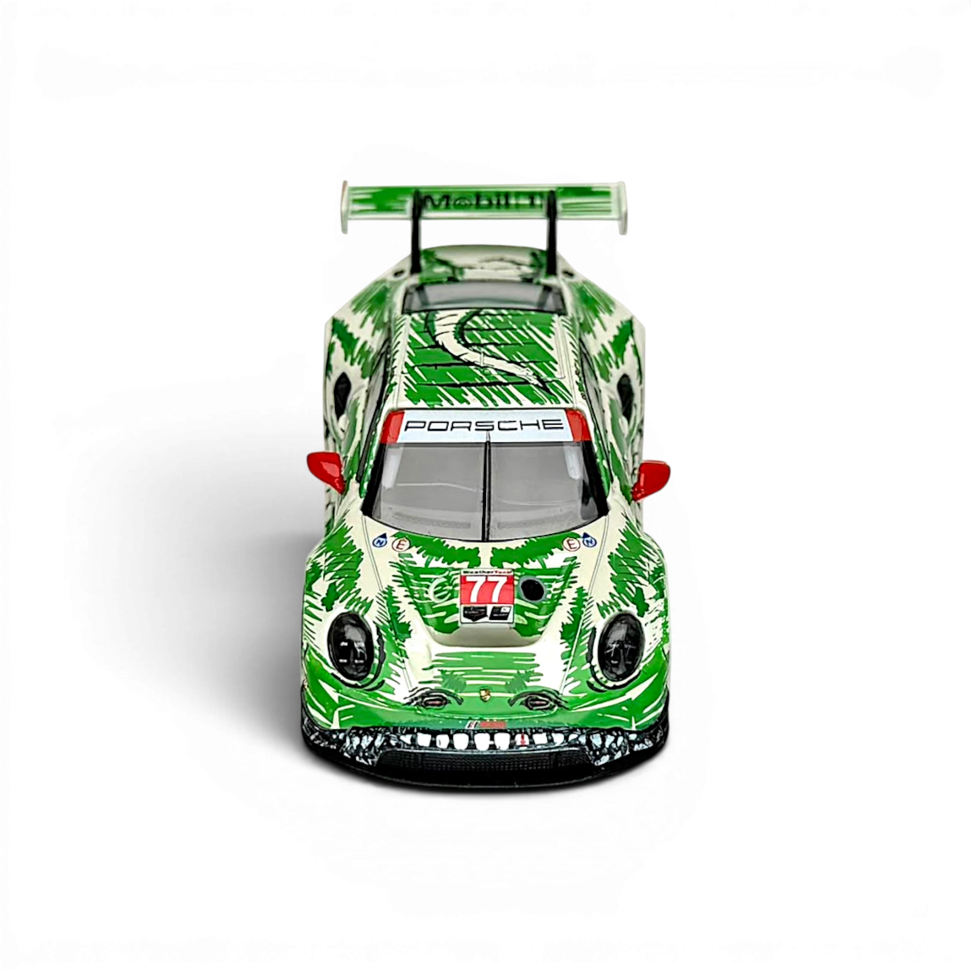 Lot57Supplies Diecast Shop TOP LUX 1:64 scale Porsche 911 GT3 R diecast car with green dinosaur sketch livery