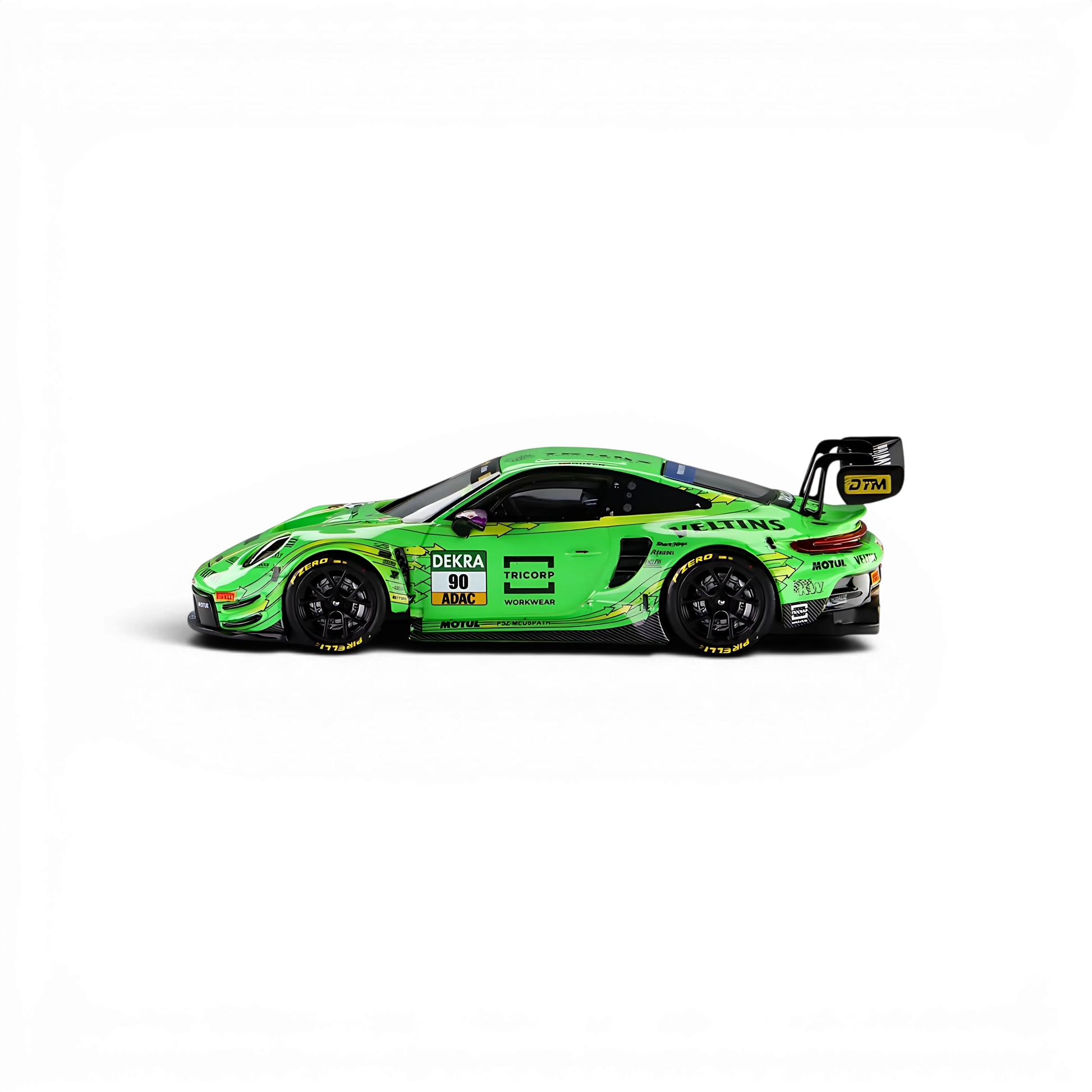 Lot57Supplies Diecast Shop Trends Hobby Porsche 911 GT3 R DTM 2025 No.90 diecast model car in bright green livery