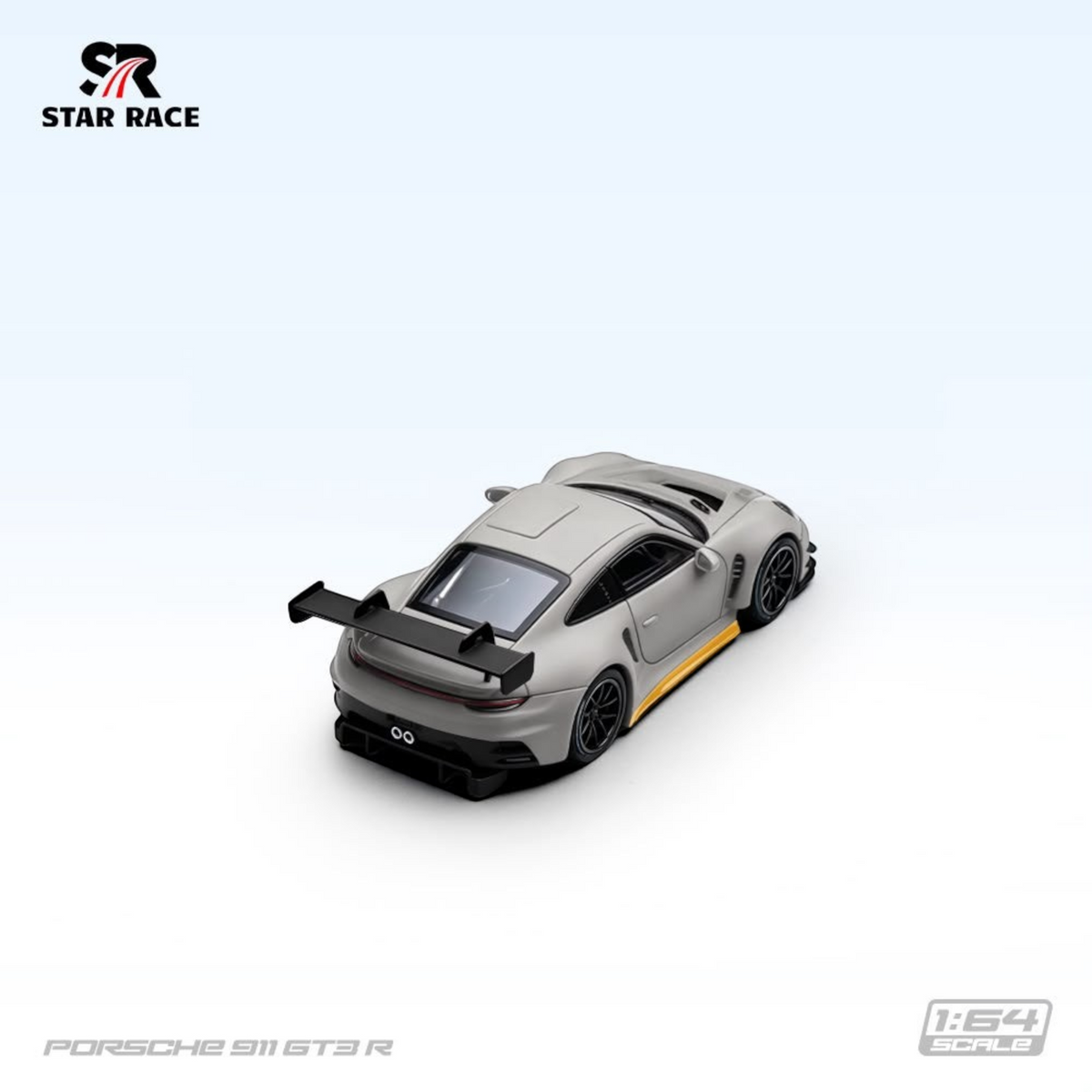 Lot57Supplies Diecast Shop Star Race off-white Porsche 911 GT3 R 1:64 scale diecast model car, rear angle view