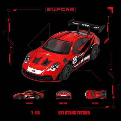 Lot57Supplies Diecast Shop 1:64 scale SC Porsche 911 GT3 RS in Akira Crimson TETSUO livery with racing decals