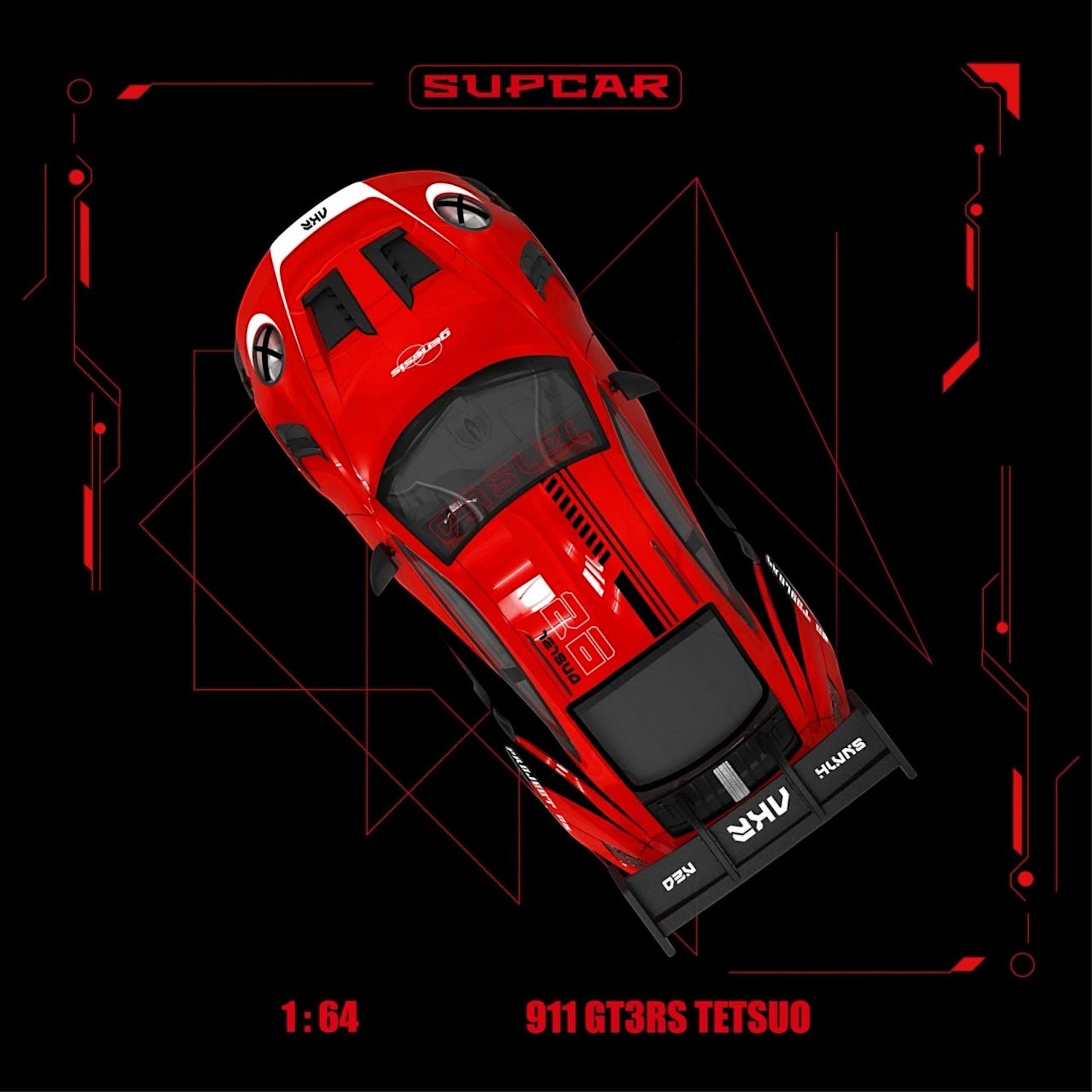 Lot57Supplies Diecast Shop SC Porsche 911 GT3 RS 1:64 scale diecast model car in Akira Crimson TETSUO livery