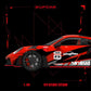 Lot57Supplies Diecast Shop 1:64 scale SC Porsche 911 GT3 RS diecast model in Akira Crimson TETSUO livery side view