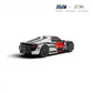 Lot57Supplies Diecast Shop HALO x EDM Porsche 918 Spyder 1:64 scale model in Gumball 3000 livery, black, white, and green resin.