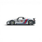 Lot57Supplies Diecast Shop 1:64 scale matte silver Porsche 918 Spyder model with Martini racing livery and number 22.