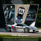 Lot57Supplies Diecast Shop PSM x HALO Porsche 918 Spyder 1:64 scale model in matte silver with Martini racing livery.