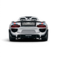 Lot57Supplies Diecast Shop Matte Silver Porsche 918 Spyder 1:64 scale resin model with Martini livery.