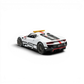 Lot57Supplies Diecast Shop 1:64 scale white Porsche 918 Spyder Le Mans Safety Car model with black racing stripes and yellow light bar.