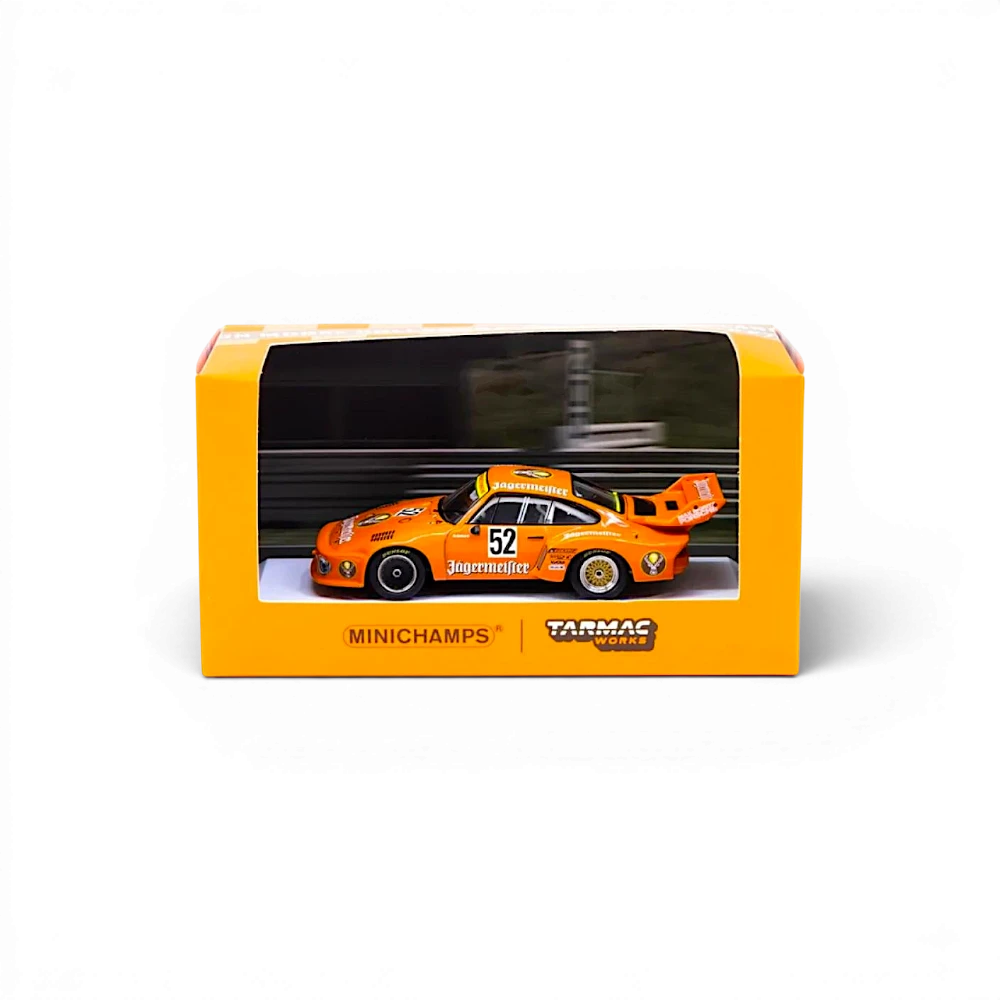 Lot57Supplies Diecast Shop 1:64 scale Tarmac Works x Minichamps Porsche 935 Jägermeister #52 DRM Zolder 1977 model car