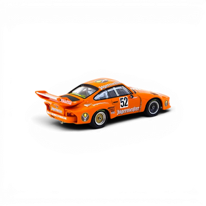Lot57Supplies Diecast Shop 1:64 scale diecast Porsche 935 in orange Jägermeister livery from 1977 DRM Zolder race.