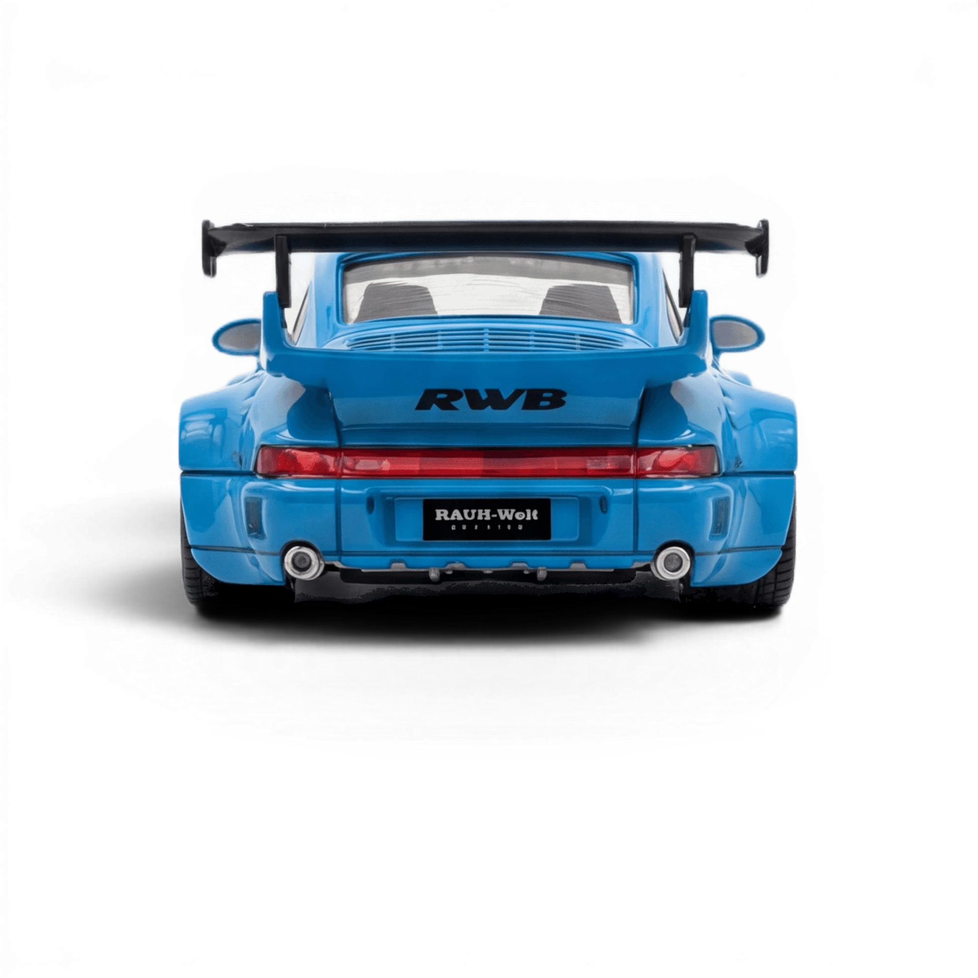 Lot57Supplies Diecast Shop Mini Station Porsche 911 964 RWB HIDEYOSHI diecast model car in blue, rear view