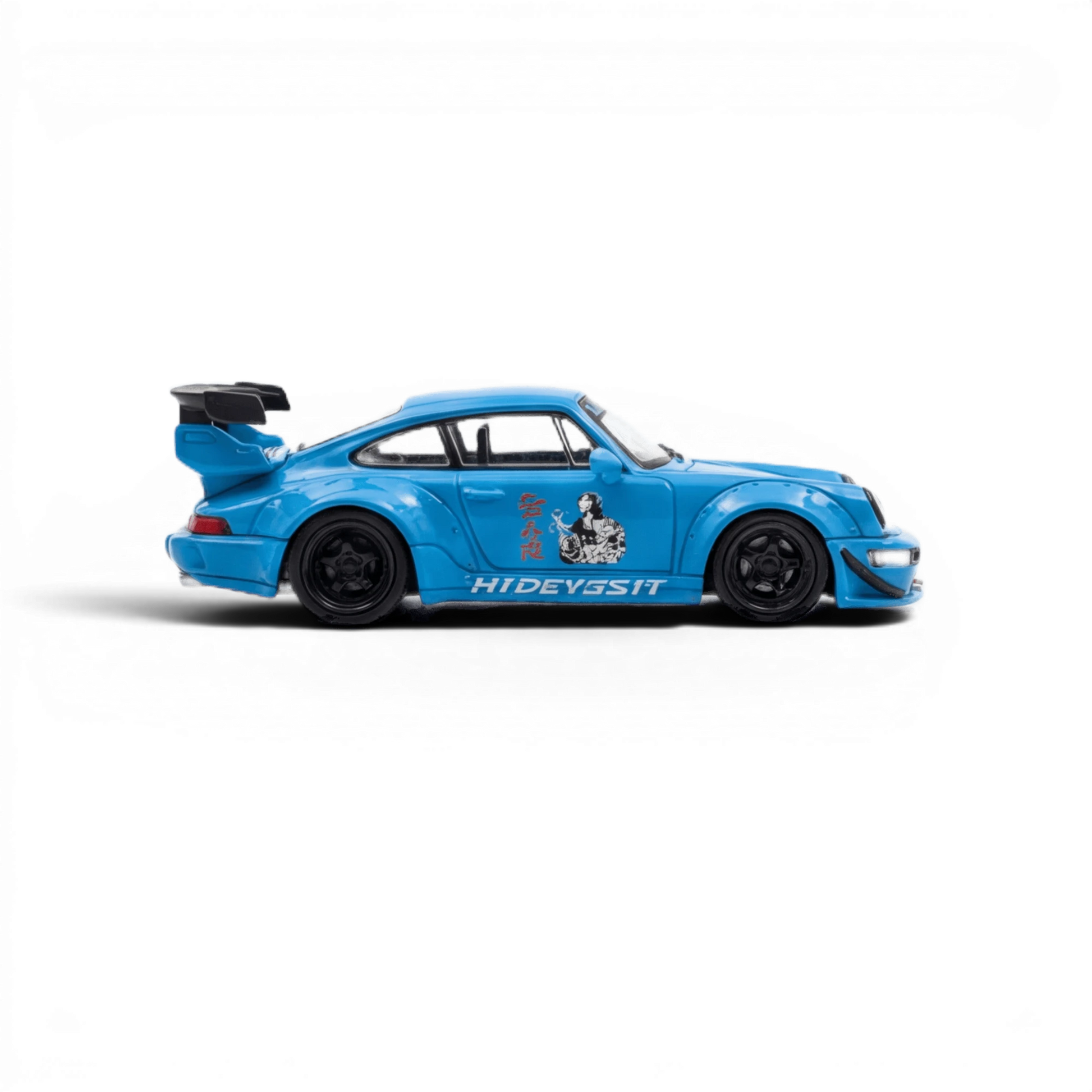 Lot57Supplies Diecast Shop Mini Station Porsche 911 964 RWB HIDEYOSHI diecast model car in blue with black wheels
