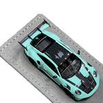 Lot57Supplies Diecast Shop HH Model 1:64 scale Porsche 992.1 GT3 RS in Tiff Blue resin with black carbon accents