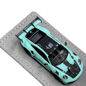 Lot57Supplies Diecast Shop HH Model 1:64 scale Porsche 992.1 GT3 RS in Tiff Blue resin with black carbon accents