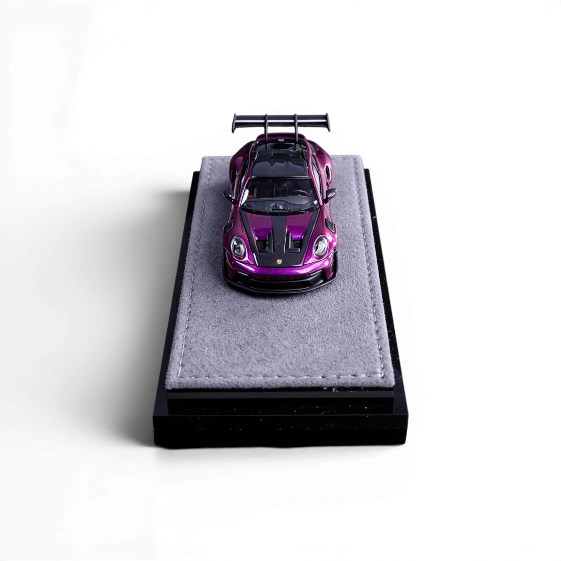 Lot57Supplies Diecast Shop VMB Porsche 992 GT3 RS in Phantom Purple, 1:64 scale diecast model on a grey display base.