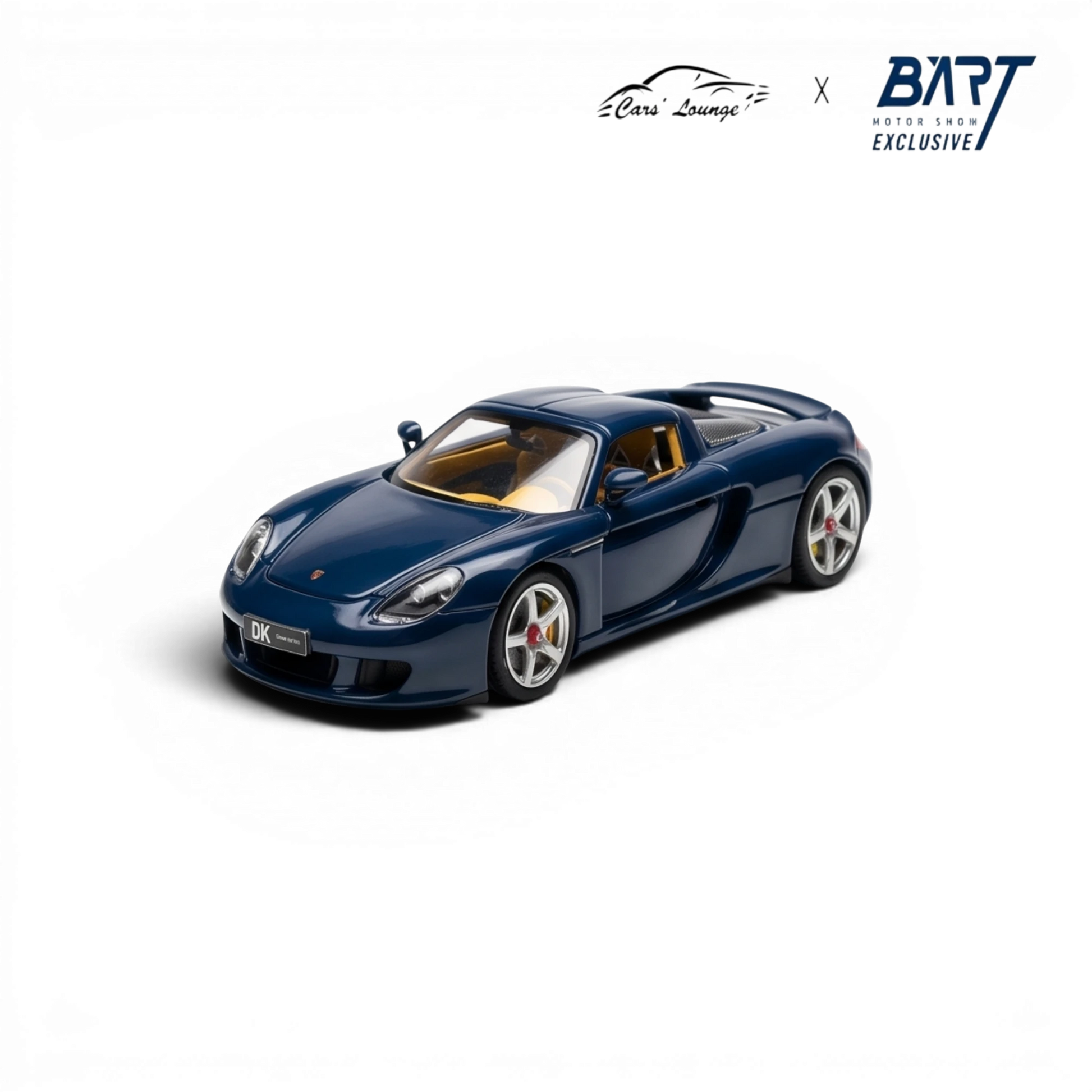 Lot57Supplies Diecast Shop Porsche Carrera GT 1:64 scale model in Manaus Blue with yellow interior.