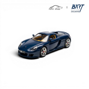 Lot57Supplies Diecast Shop Porsche Carrera GT 1:64 scale model in Manaus Blue with yellow interior.