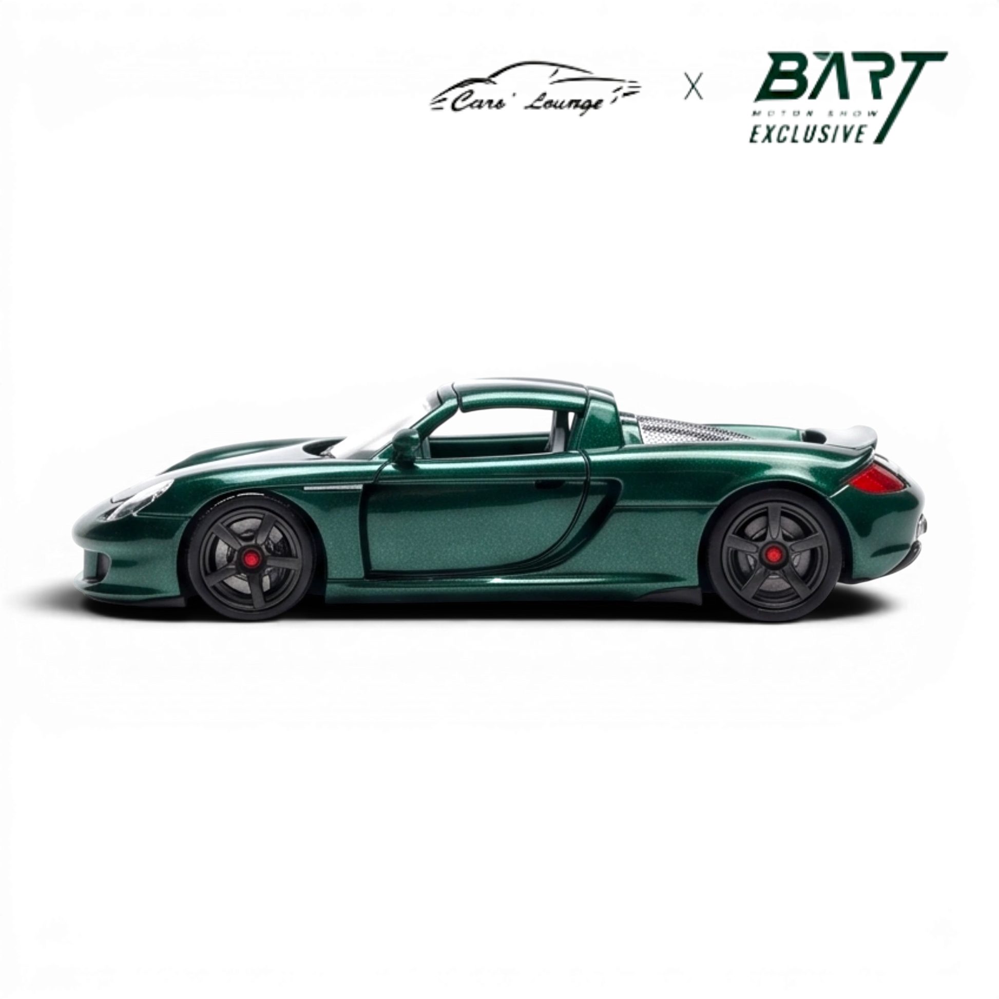 Lot57Supplies Diecast Shop Porsche Carrera GT 1:64 scale model in metallic jet green with green interior. Limited edition.