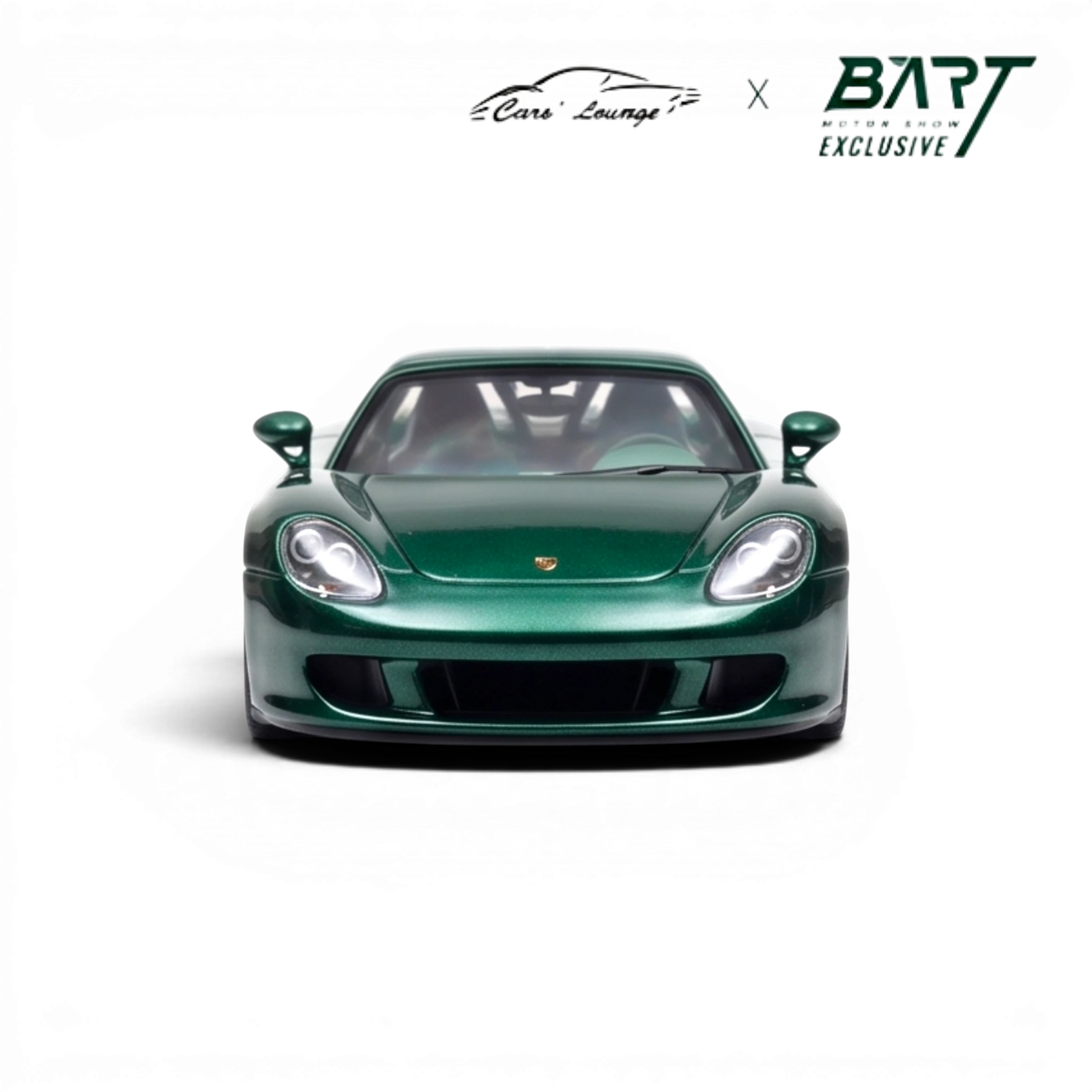 Lot57Supplies Diecast Shop Porsche Carrera GT 1:64 scale model in metallic jet green with green interior.