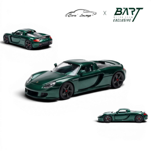 Lot57Supplies Diecast Shop Porsche Carrera GT 1:64 scale model in metallic jet green with green interior.