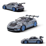 Lot57Supplies Diecast Shop HH Model 1:64 scale resin Porsche 992.1 GT3 RS in Arctic Grey with blue wheels