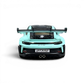 Rear view of Lot57Supplies Diecast Shop HH Model Porsche 992.1 GT3 RS in Tiff Blue 1:64 scale resin model car