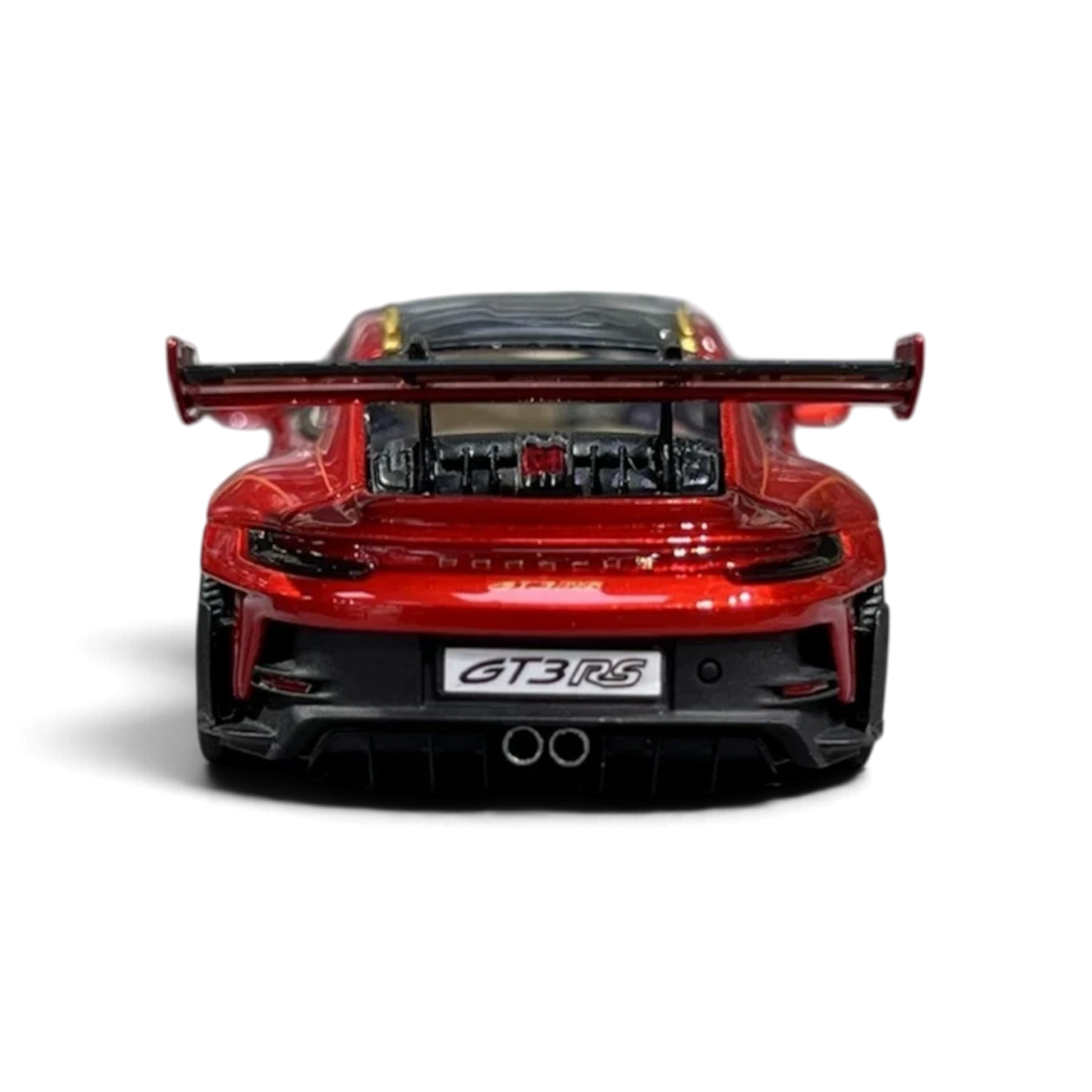Lot57Supplies Diecast Shop metallic red HH Model Porsche 992.1 GT3 RS 1:64 scale resin diecast car rear view