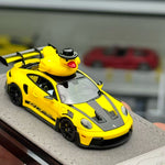 Lot57Supplies Diecast Shop HH Model 1:64 scale Porsche 992.1 GT3 RS in speed yellow with a rubber duck on the roof