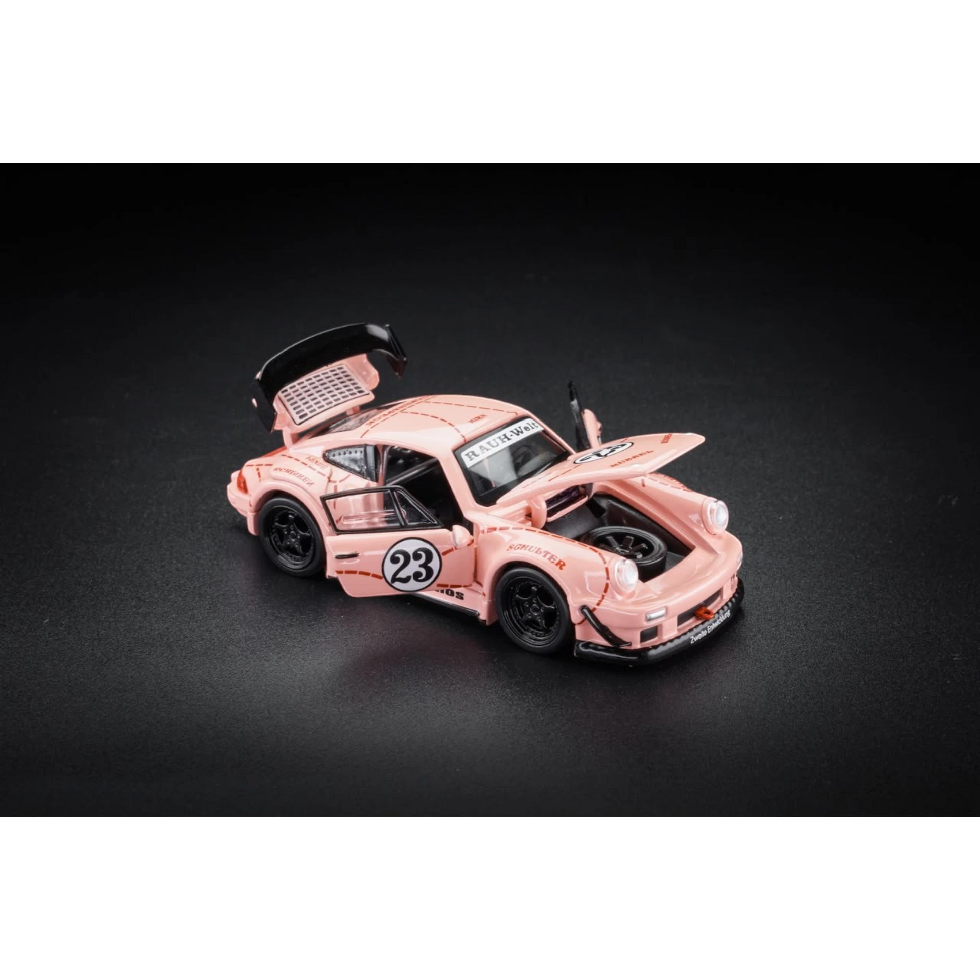 Lot57Supplies Diecast Shop FG Porsche RWB 930 Pink Pig 1:64 scale diecast model car with opening doors and hood