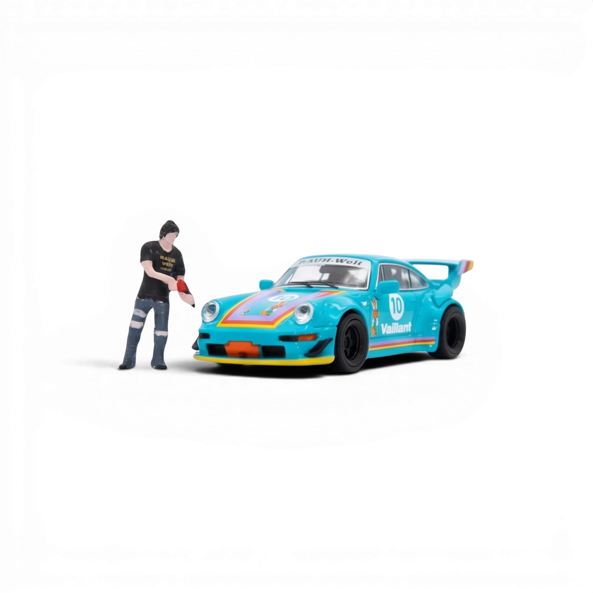 Lot57Supplies Diecast Shop Star Model Porsche RWB 964 Vaillant diecast car in green with included scale figure