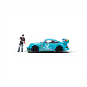 Lot57Supplies Diecast Shop Star Model Porsche RWB 964 green Vaillant diecast car with included figure
