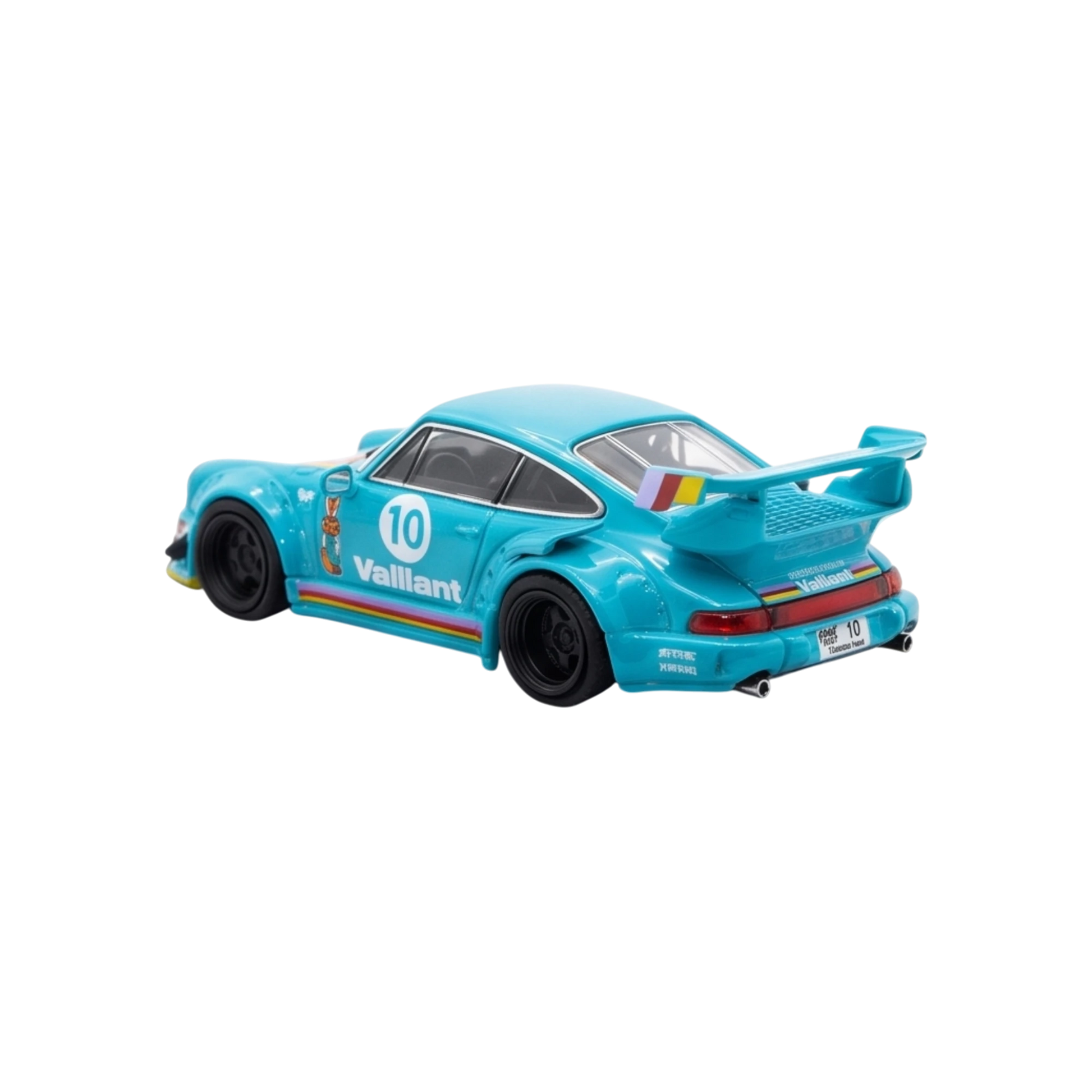 Lot57Supplies Diecast Shop Star Model Porsche RWB 964 Vaillant diecast car in teal with GT wing and racing decals