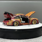 Lot57Supplies Diecast Shop PGM Porsche RWB 993 Batik 13 diecast model in red with gold alloy wheels and open doors
