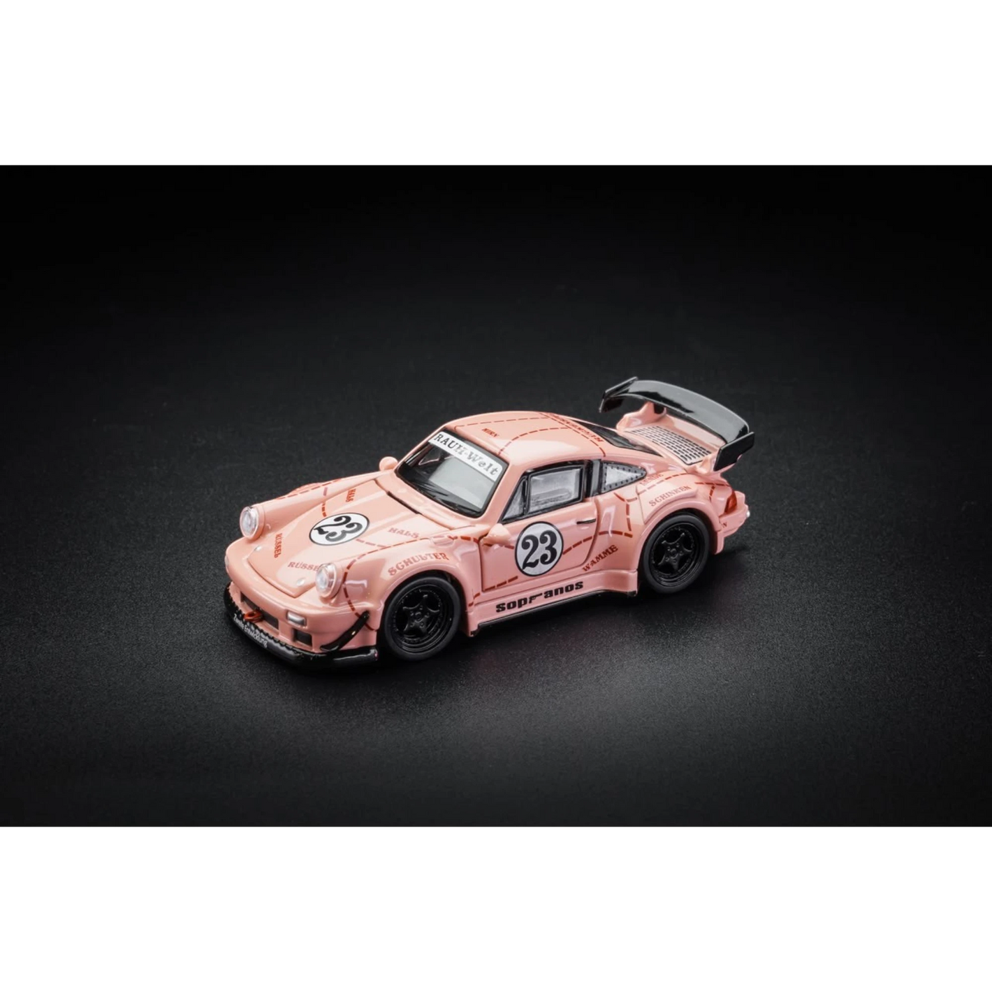 Lot57Supplies Diecast Shop FG Porsche RWB 930 Pink Pig diecast model car in 1:64 scale with racing livery