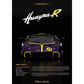 Lot57Supplies Diecast Shop 1:64 scale purple carbon fiber Pagani Huayra R resin model car with yellow accents