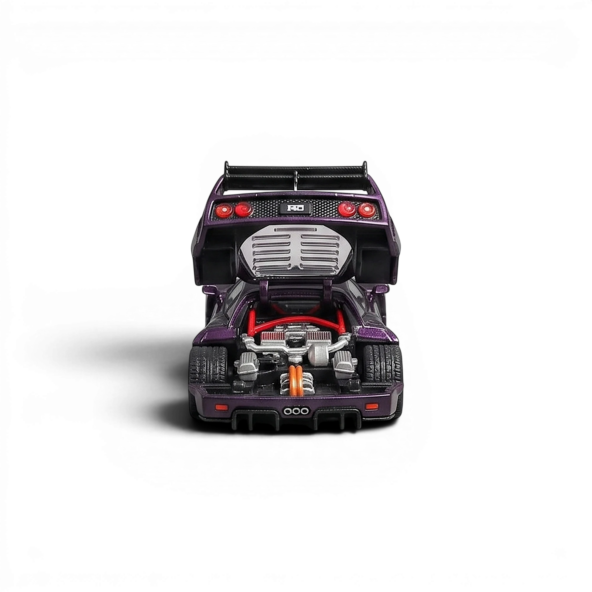Lot57Supplies Diecast Shop 1:64 scale purple Star Models F40 LB-Works wide-body supercar with open engine bay