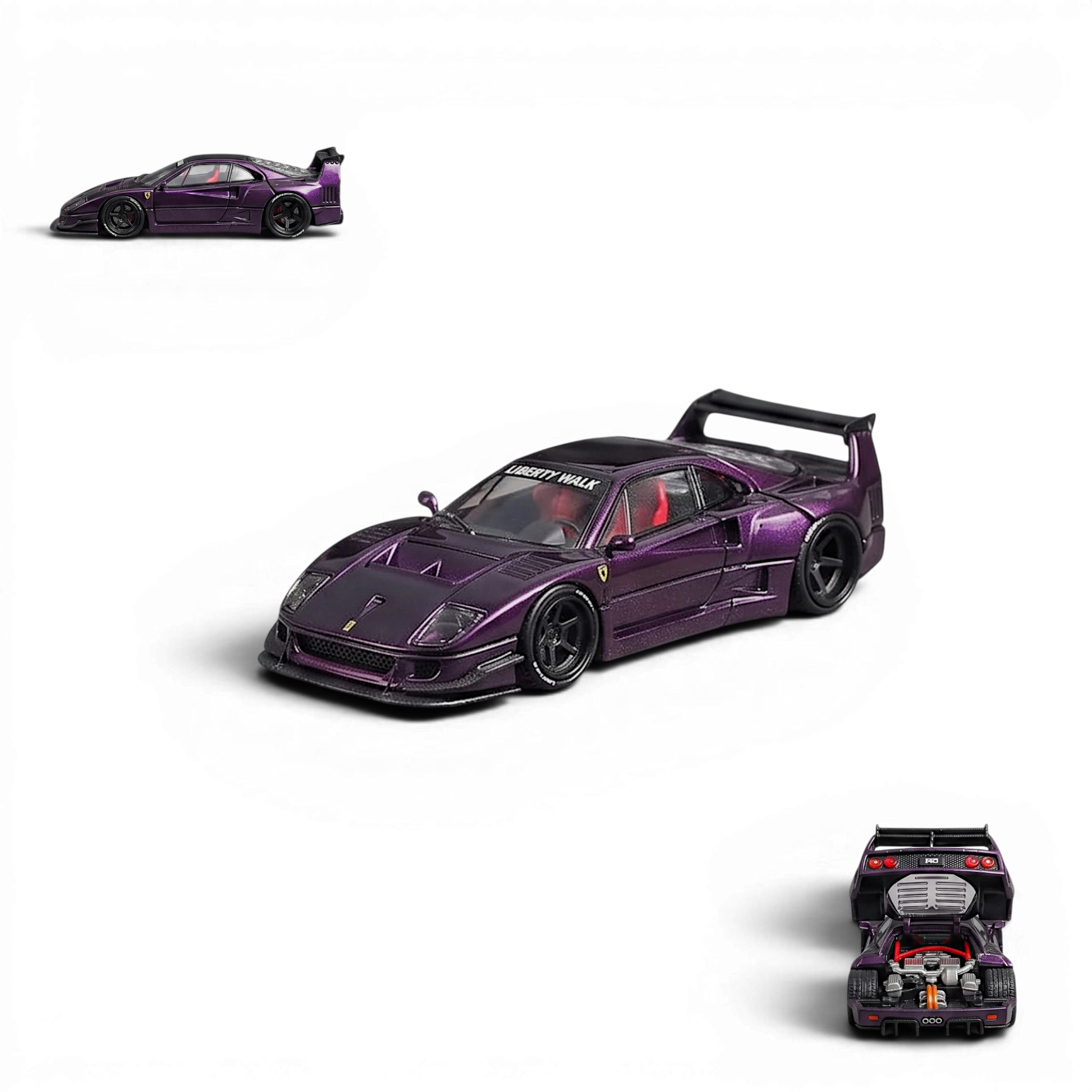Lot57Supplies Diecast Shop purple Star Models F40 LB-Works wide-body diecast supercar in 1:64 scale