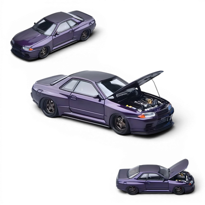 Lot57Supplies Diecast Shop Focal Horizon 1:64 scale metal purple Nissan Skyline GT-R R32 Garage Active model car
