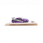 Lot57Supplies Diecast Shop 1:64 scale purple Nissan Skyline R34 GIFTED resin model car on a white display base.